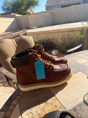 MEN'S  AZXPROT MOC TOE 6" WORK BOOTS - SOFT TOE NON-SLIP Waterproof US 9 T1